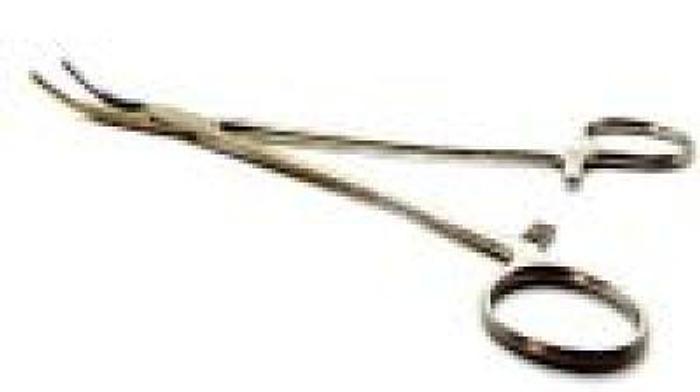 Used Forceps Hysterectomy Rogers 2 in 3 Teeth Curved 215mm (8-1/2in) CODMAN 37-1500