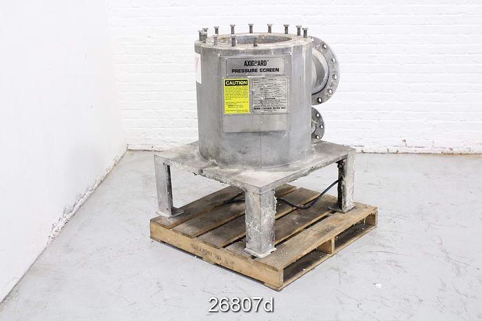 Used Bird Escher Wyss AXIGUARD 3 Axiguard Bird Escher Wyss Cs3 Thick Stock Pressure Screen Housing, 316 Stainless Steel.  Basket Has 0.006" Slots, 2.19% Open Area. #26807
