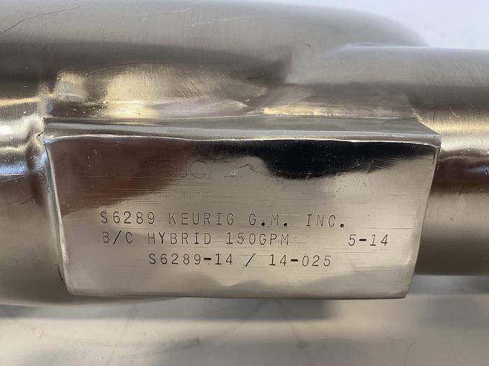 Used Stainless Steel 4-way Elbow w/ 4" & 1 1/2" Sanitary Fitting to 3" & 4 1/2" OD