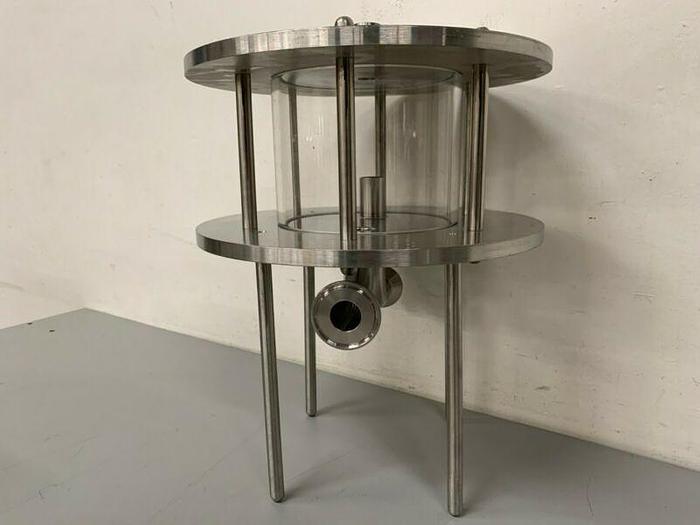 Used Glass Chromatography Column 2.3 Liter Sample Tank w/ 1" & 3/4" Sanitary Fittings