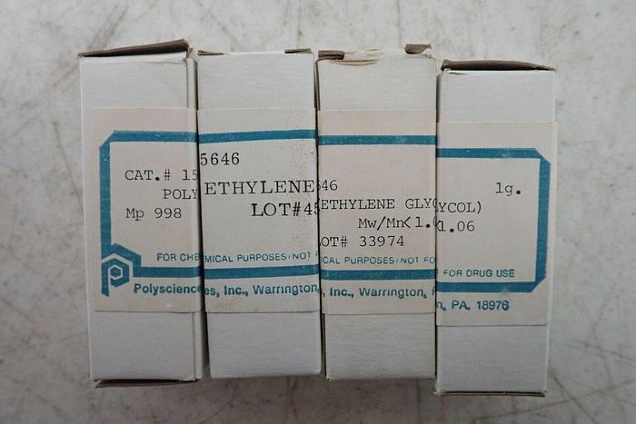 Used Lot of 4 Polysciences 15646 Poly(ethylene glycol)
