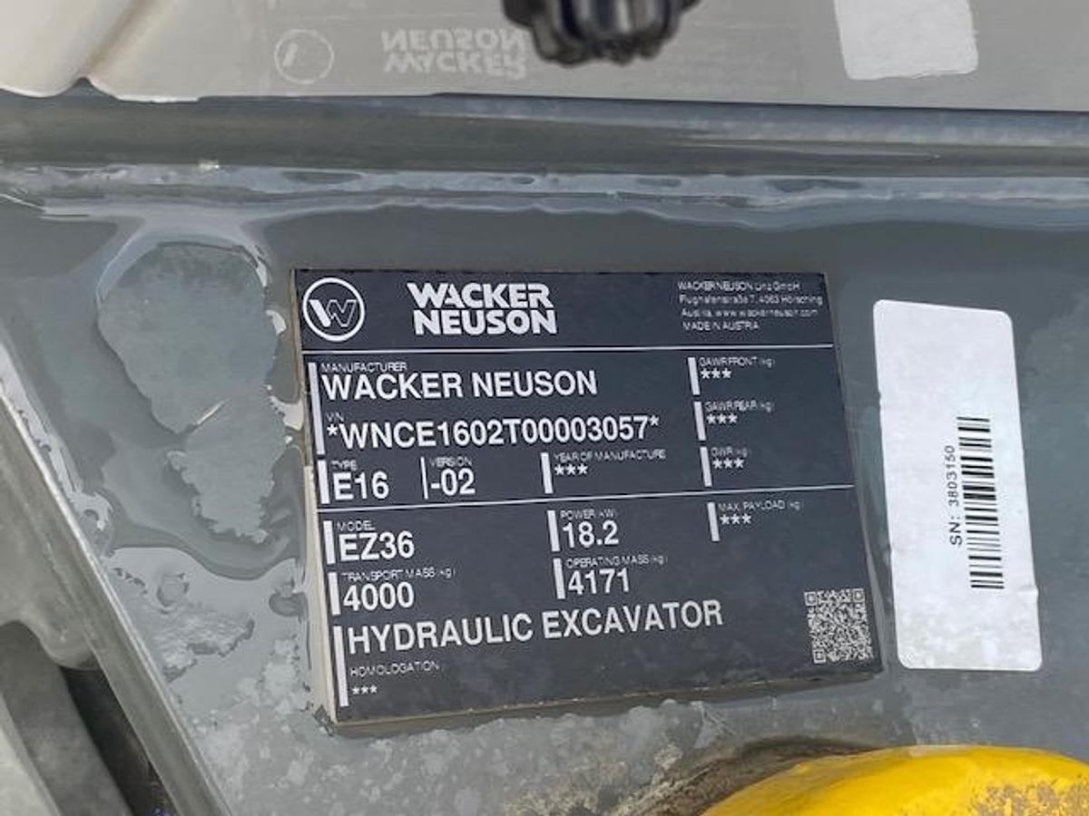 2024 Wacker Neuson EZ36 Mini Excavator