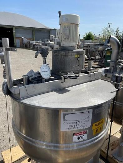 Used Groen 150 Gallon Stainless Steel Jacketed Mix Kettle With Dual Agitation