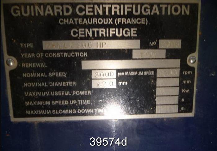 Used Guinard D5LLC 30CHP, Solid Bowl Decanter #39574