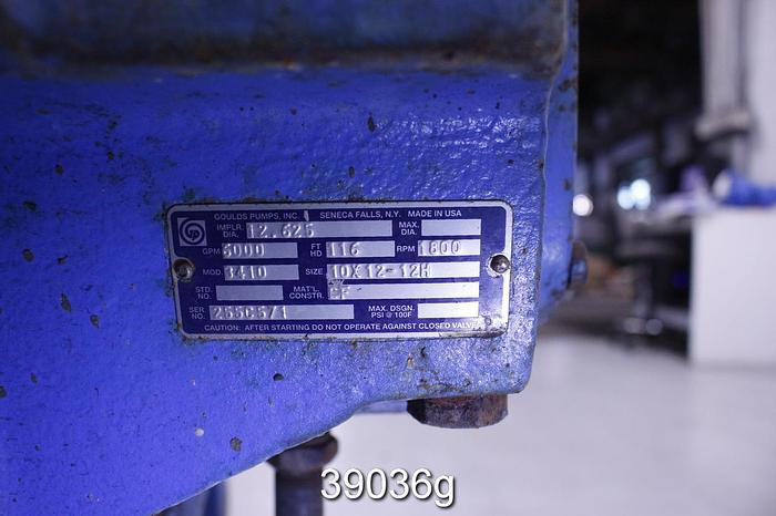 Used Goulds 3410 Split Case Pump, 10x12x12H, 7 Vane Impeller #39036