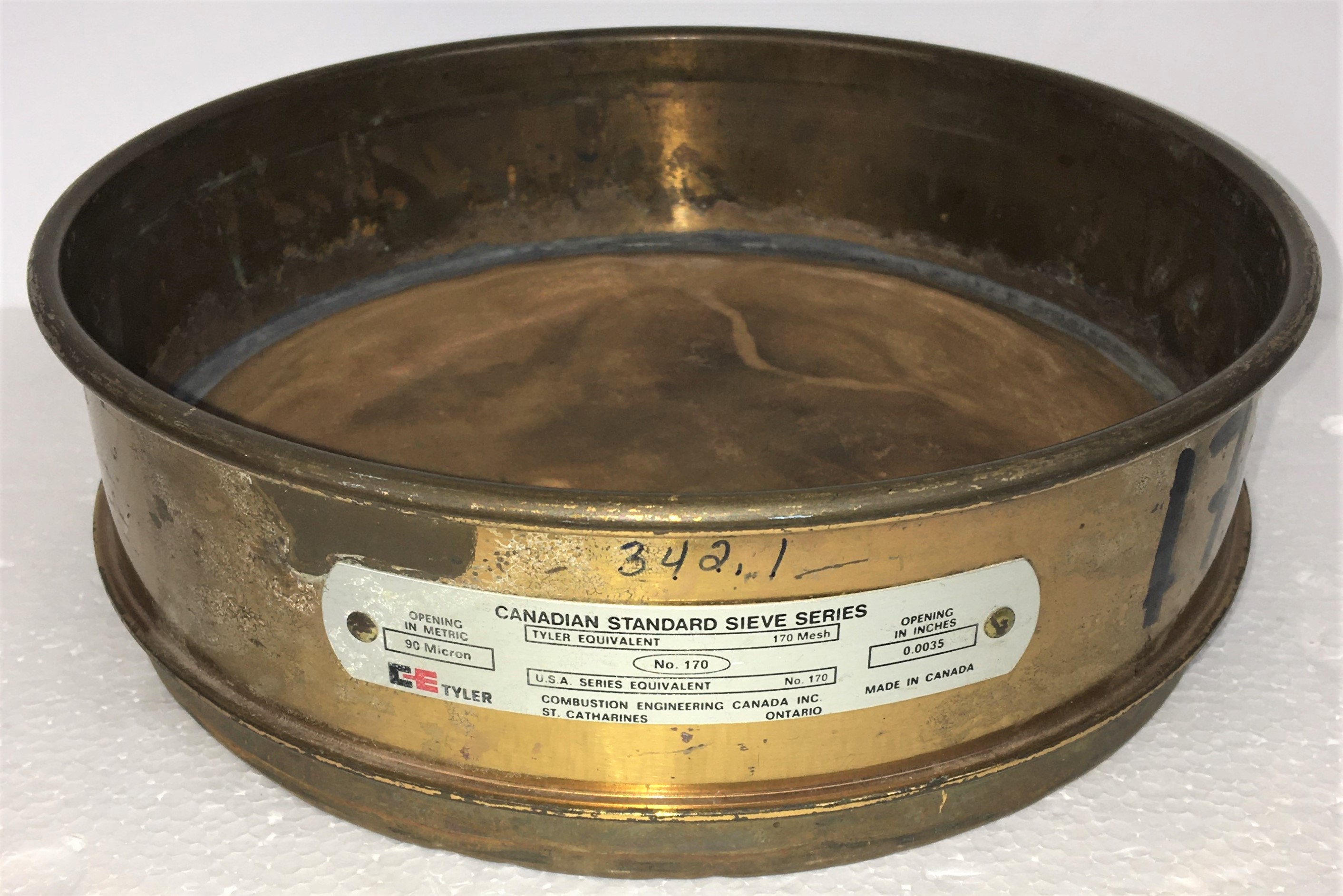 Used Tyler #170 Brass 8" Sieve