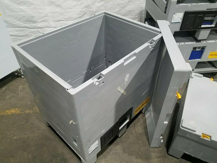 Used STD Plastic Pallet tanks Folding Sides Heavy Duty gaylord boxes with covers
