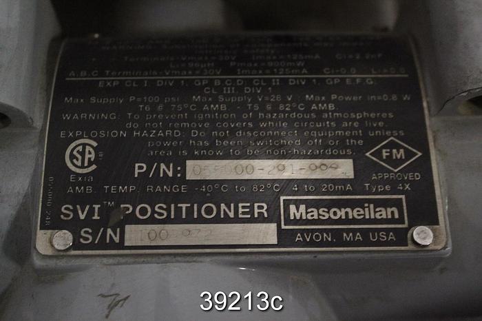 Used Masoneilan Model 35-35212 Valve Actuator with SVI Positioner #39213