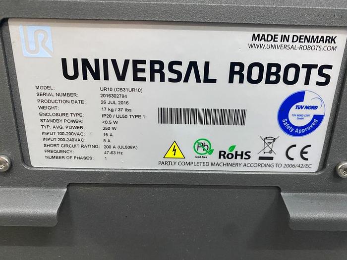 Used 2016 Universal Robots UR10 Cobot/Robot
