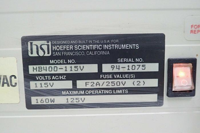 Used Hoefer Scientific Instruments HB400-115V HB 400 Hybridization Oven