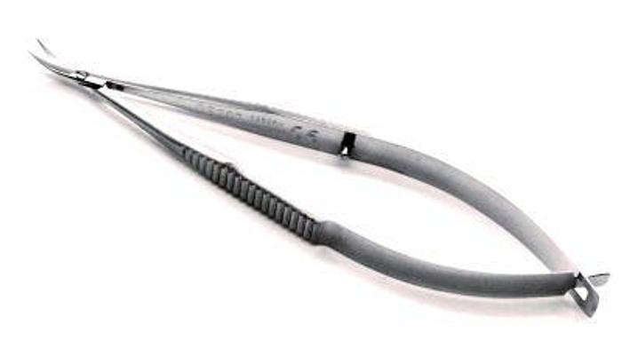 Used Ophthalmic Scissor Corneal Micro Castroviejo Curved Sharp Points OSBORN & SIMMONS OS 207
