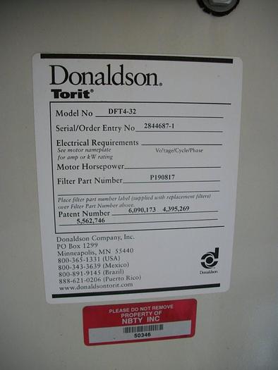 Used Dust Collector, Baghouse, 6,080 SF, Donaldson Torit, DFT4-32, #S741502