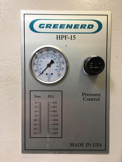 Used Press, Platen, Bench, Hydraulic, Greenerd, Mdl HPF-15, #C740813