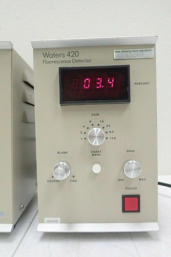 Used MILLIPORE Waters Model 420-C & M420-E Flourescence Detector