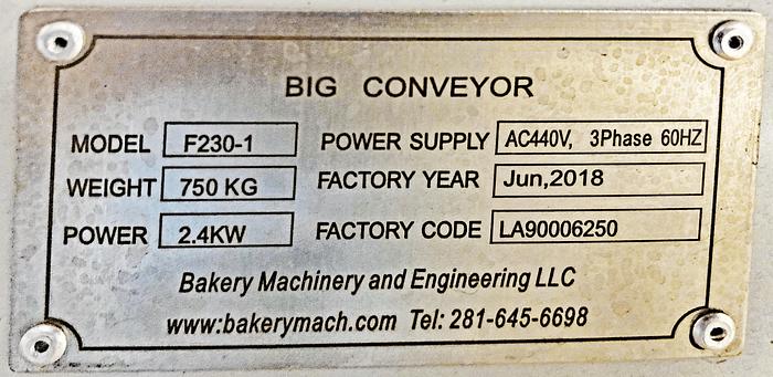 Used USED Big Conveyor for Flow-Wrapper System for Nutrition Bars — (Machine 2 of a 6-piece system)