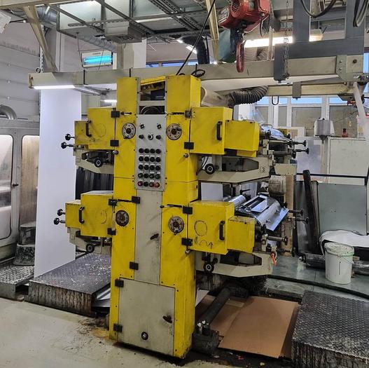Used (visible in production) 2001 HOLWEG RS26 + IF 526 printing unit (4 colours) - Flat & satchel paper bag machine