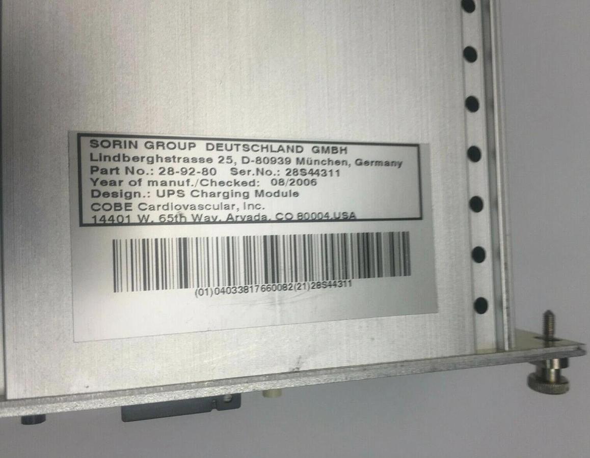 Refurbished LivaNova Sorin Stockert S3 UPS Charging Module 28-92-80