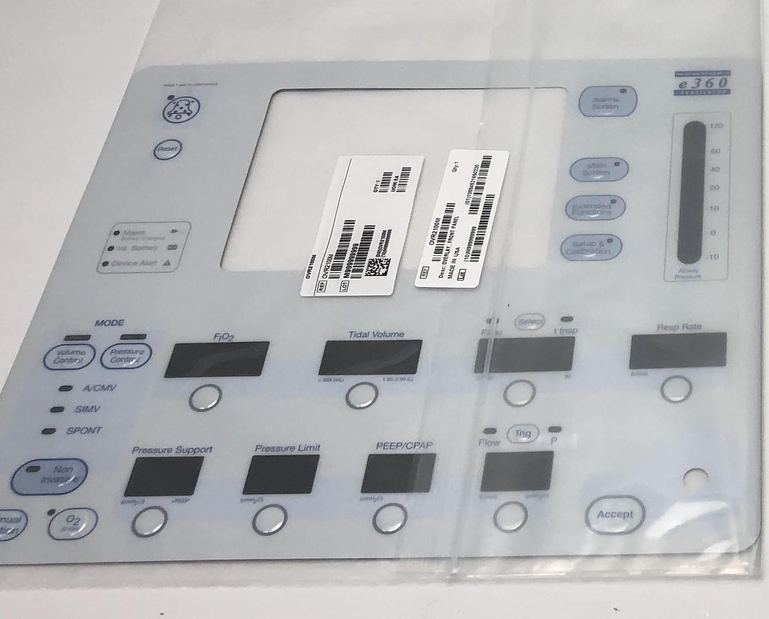 Medtronic Newport e360 Front Panel Overlay English