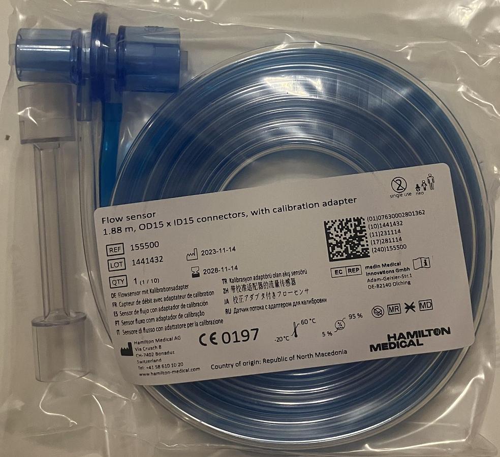 Hamilton Medical Neonatal Disposible Flow Sensor  155500 box of 10