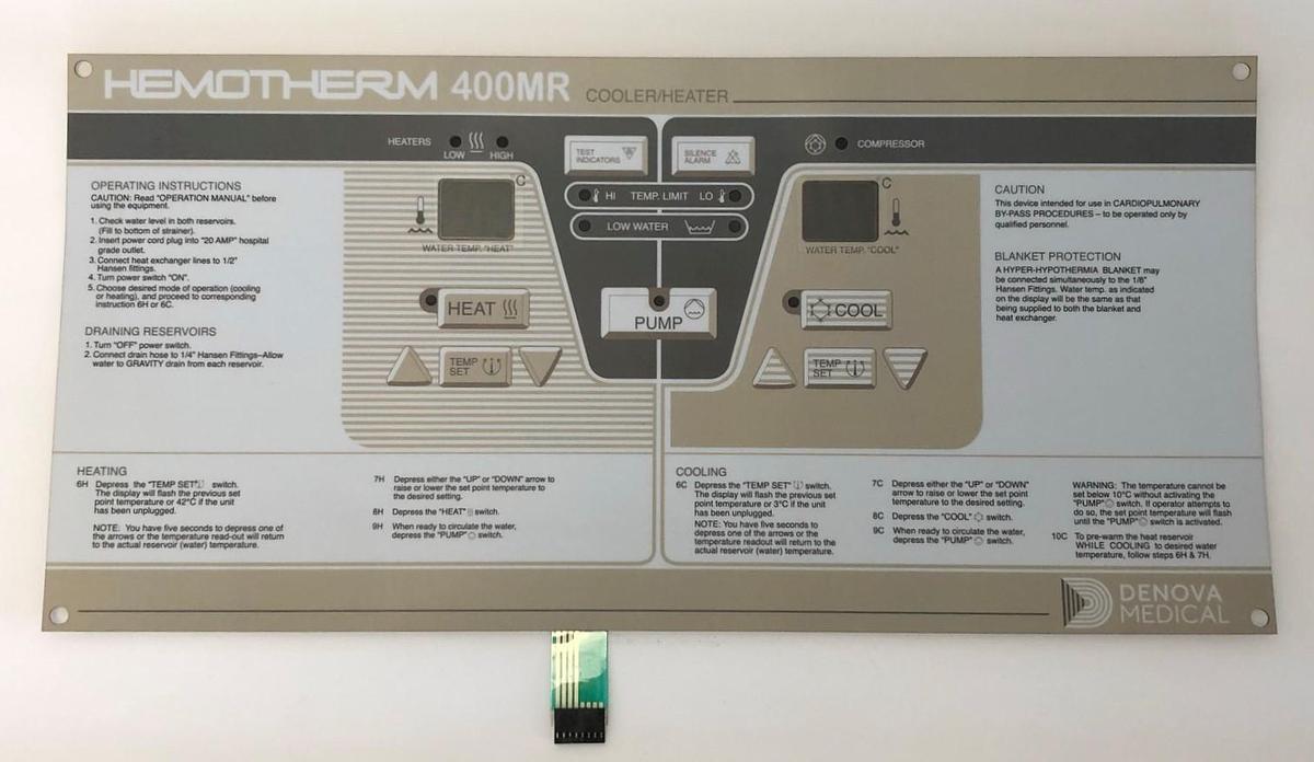 Gentherm 400MR Keypad Membrane  56818