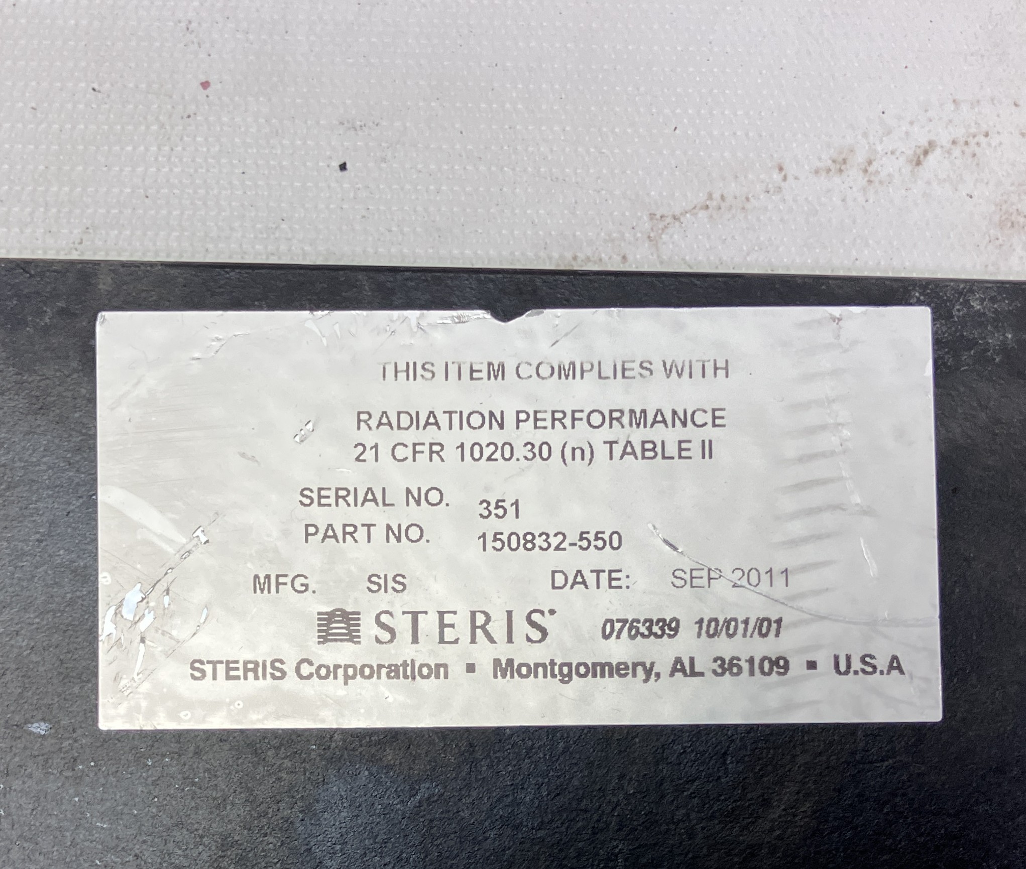 Refurbished STERIS 3085SP Head Rest without pad P150832-550