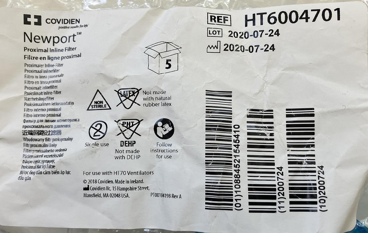 Medtronic Newport HT70 Proximal Line Filter  SPHT6004701  5/bag