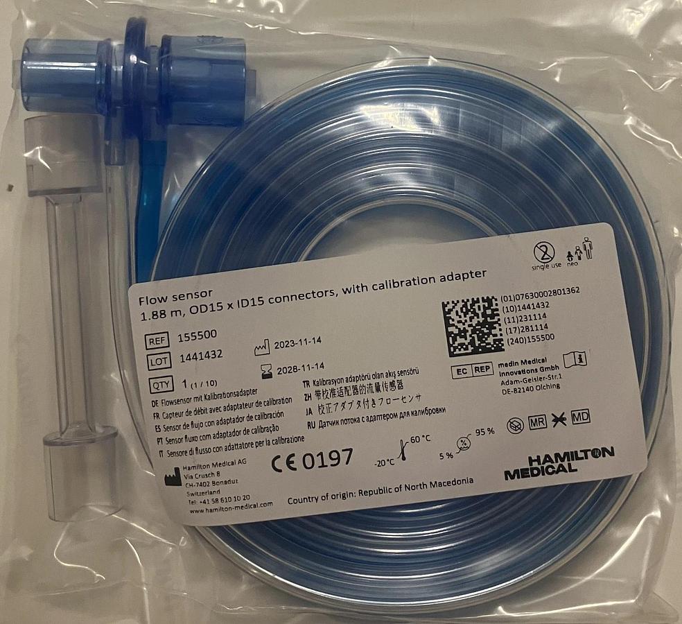 Hamilton Medical Neonatal Disposible Flow Sensor  155500 box of 10
