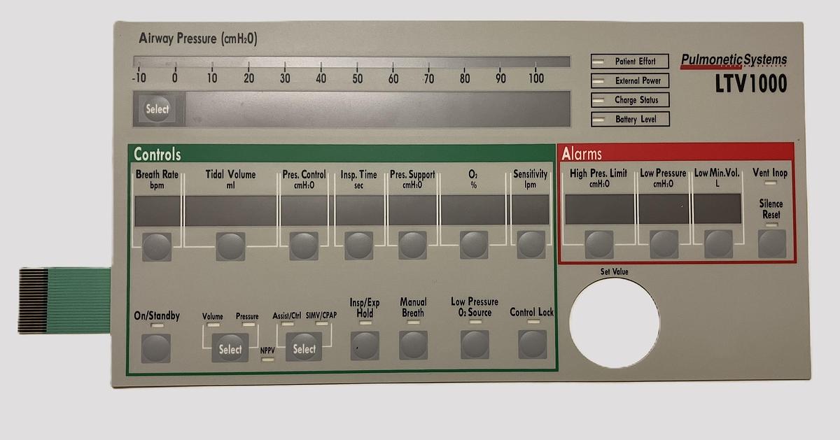 Zoll Vyaire LTV-1000 Keypad Assembly with I/E Hold 11406-1 and 11406-2