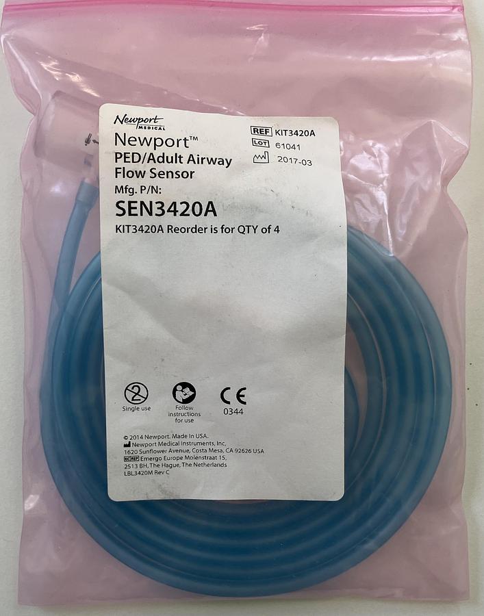 Medtronic Newport HT70+ Pedi/Adult Flow Sensor Kit Box of 4