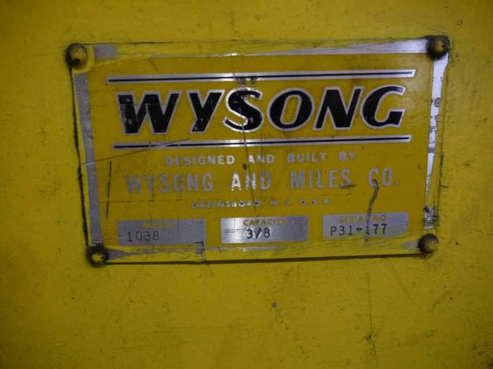 Used 10´ X 3/8 WYSONG MECHANICAL SHEAR