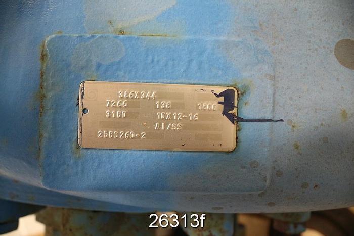 Used Goulds 3180 Goulds 3180, 10X12X16, Impeller Diameter 386X344, 7266 Gpm @ 138 Ft Head, 1800 Rpm, On Base, New #26313