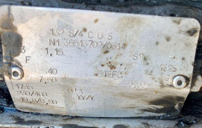 Used Pump, Moyno, 7-1/2 HP, 3", Progressive Cavity, Seepex #S743659
