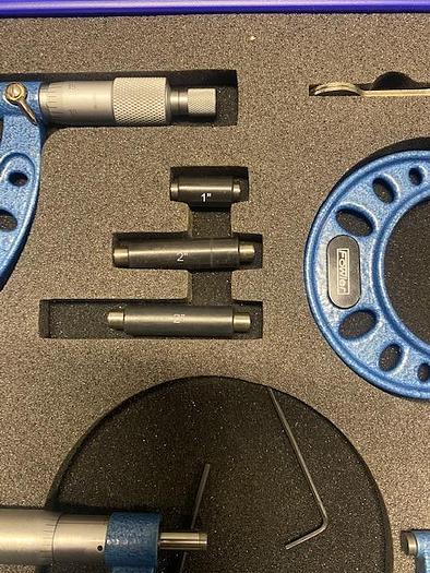 Used Fowler Micrometer Set 0 -1", 1-2", 2-3" & 3-4"