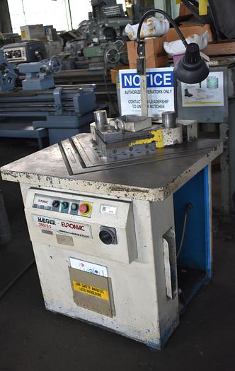 Used 10" x 10" x 1/4" EUROMAC HAEGER "250/6S" HYDRAULIC CORNER NOTCHER