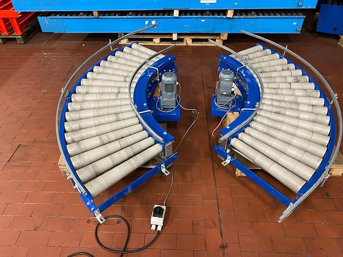 Gebraucht Rollenbahnkurve 90° mit Seitenführung Fördertechnik Kurve Rollen