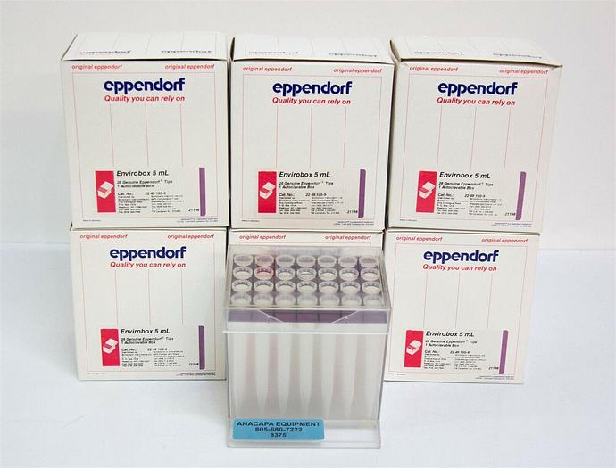 Used Eppendorf 22 49 105-9 ENVIROBOX 5mL Genuine Pipette TIPS Lot of 6 Boxes New 8375