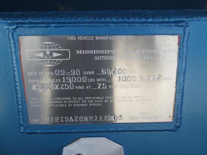 Used 1998 Trinity & Lubbock 43' Propane Tank Trailer