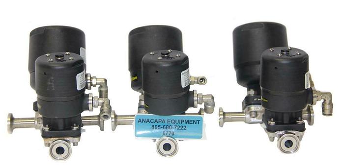 Used ITT .5" AP0506, .5" APBT6 Tandem Diaphragm Valve, .5-316L-RA20MAX Lot of 3 (6770