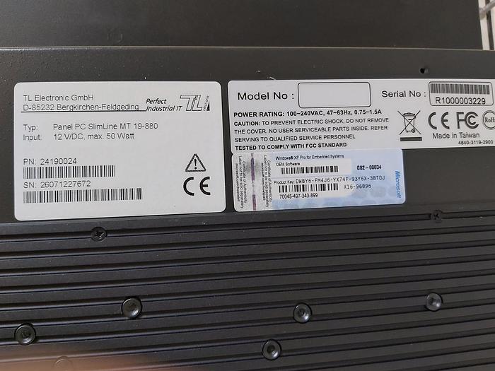 Industrie Panel PC Slimline, Touch Screen, MT 19-880, TL Electronic gebraucht-Top