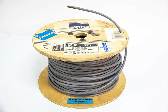 Used Alpha Wire 1896/8C SL002 8 Conductor 20 AWG Partial Spool ~400' New 9291 K