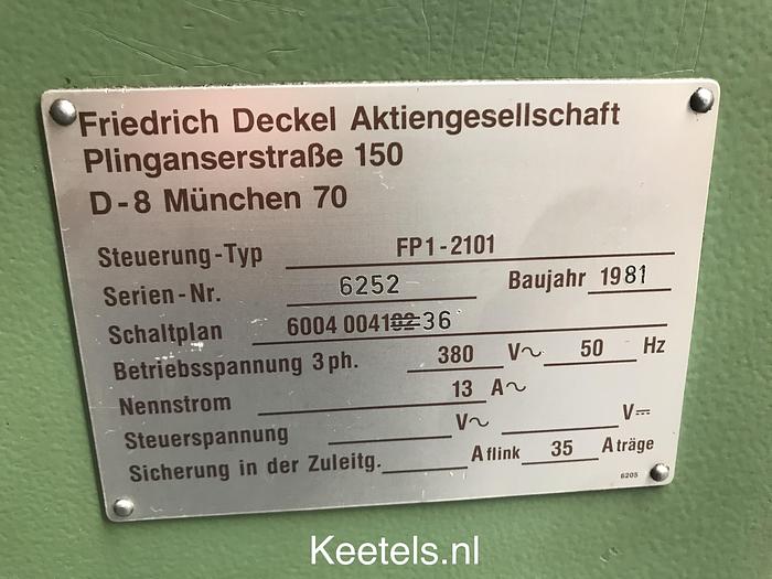 Used Deckel FP-1 Freesbank