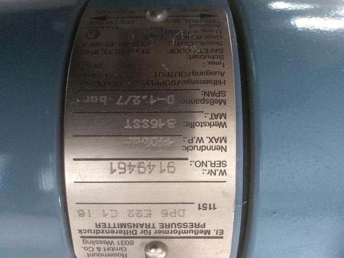 Drucktransmitter 1151 Smart, DP6 E22 C1 I8, Rosemount,  neuwertig