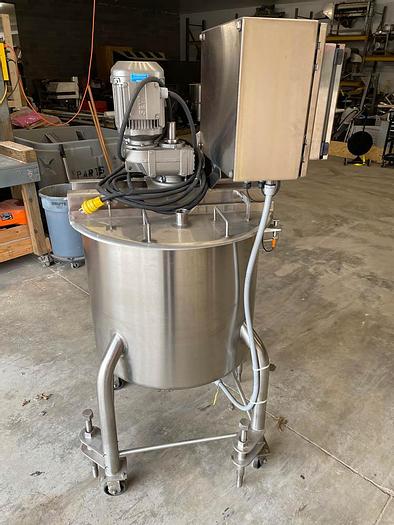 Used 50 Gallon Custom Stainless Steel Mix Tank With Agitation