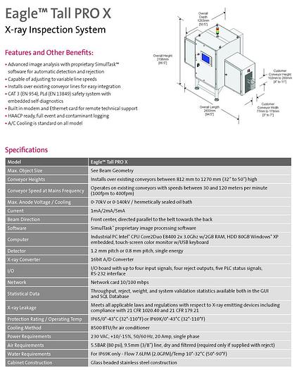Usado Eagle Tall Xray Unit