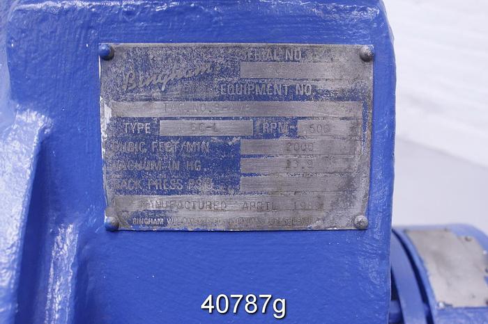 Refurbished Bingham 6G-L Vacuum Pump, Stainless Steel, Rebuilt Storeroom Spare, 2000 CFM #40787