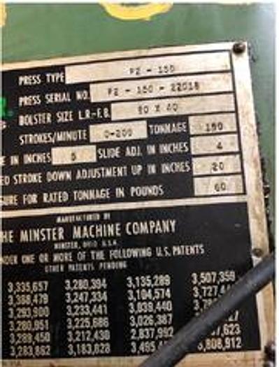 Used 1975 MINSTER P2-150-60-40