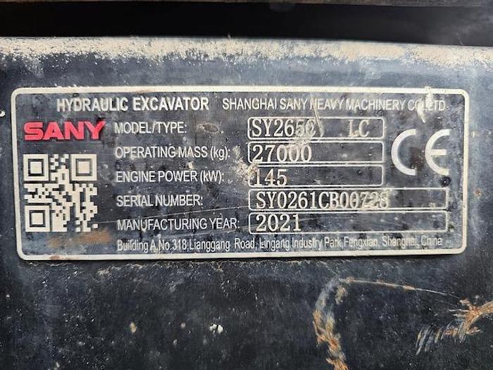 Used 2021 Sany SY265C