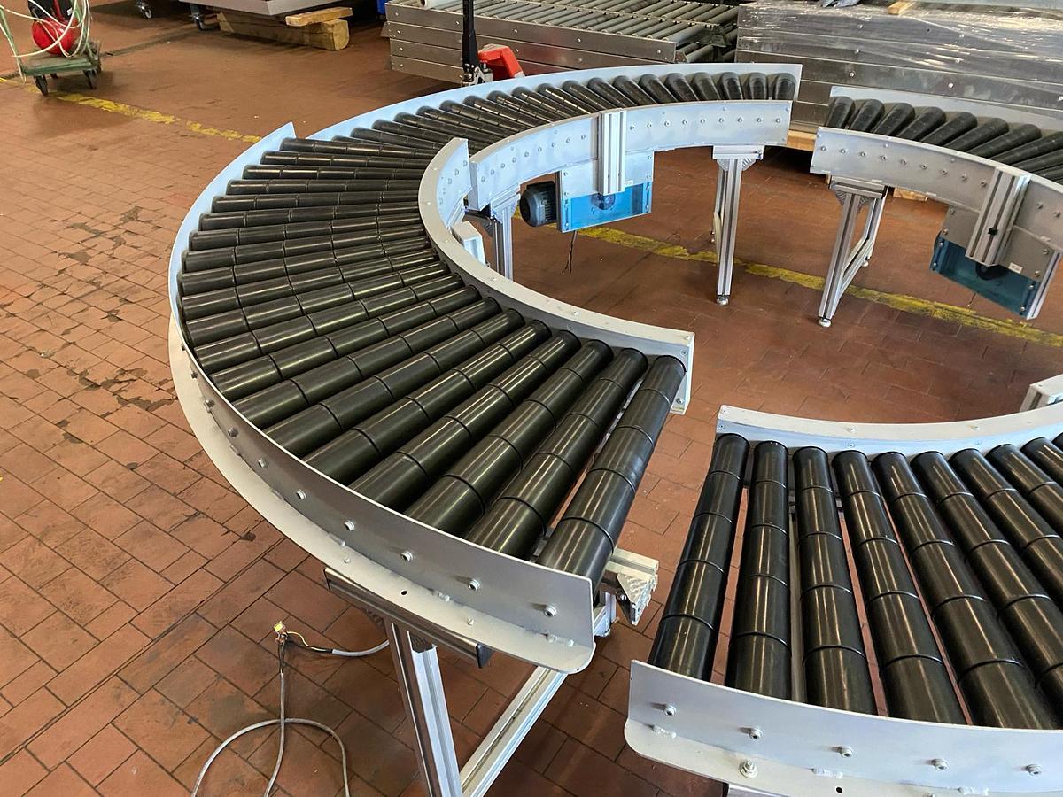 Used Rollenbahnkurve 90 Grad, Fördertechnik, Rollenbahn mit Antrieb