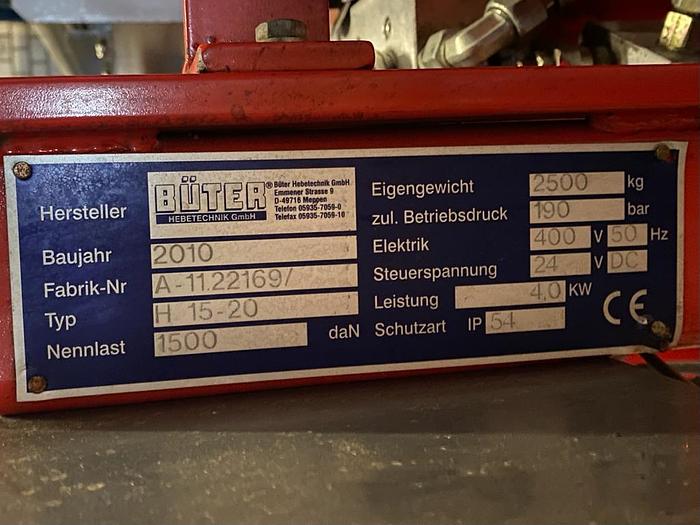 Gebraucht 2010 Büter BB2 1500/3 PL Hebetisch 2620x1350