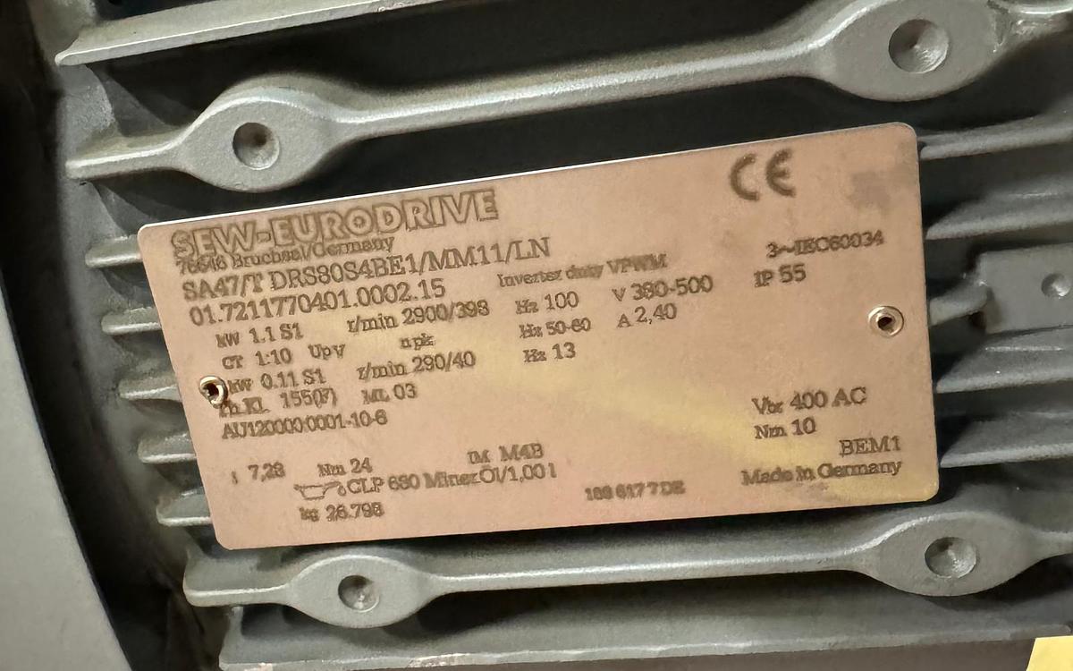 Used 2004 Transnorm Kurvengurtbandförderer 45 Grad mit Antrieb